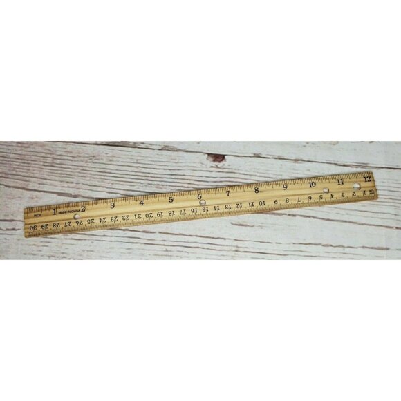 12-Inch Wood Ruler - Durable School Supplies Essential for Students & Teachers - Picture 1 of 4